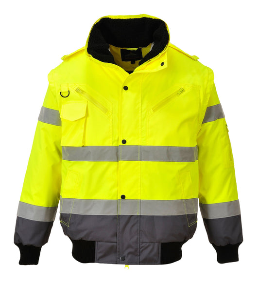C465 - Jacheta Contrast Bomber 3 in 1 Hi-Vis